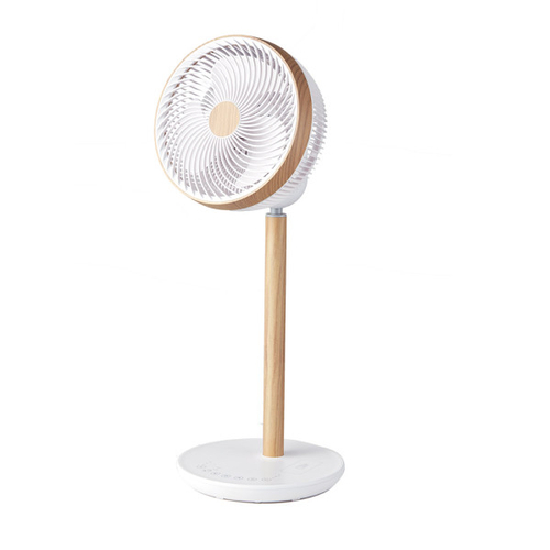 ABRILA Colibri Blanco-Madera 25w - Ventilador de Pie 3 Aspas