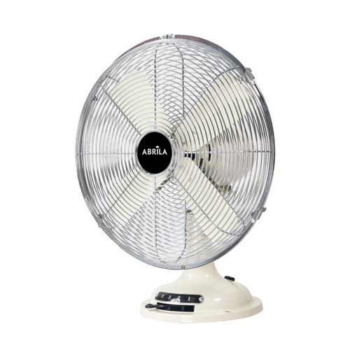 ABRILA Capitolio Crema-Cromo 37w - Ventilador de Sobremesa 4 Aspas