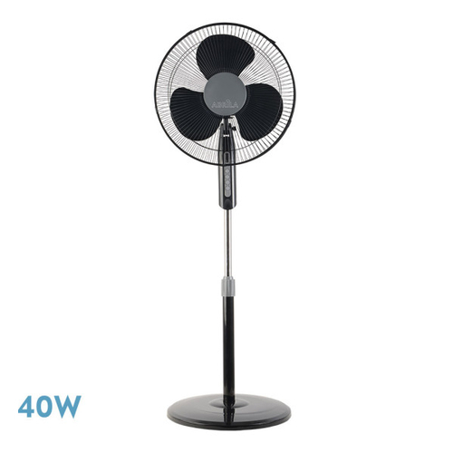 ABRILA Etesio Negro 40W - Ventilador de Pie 3 Aspas