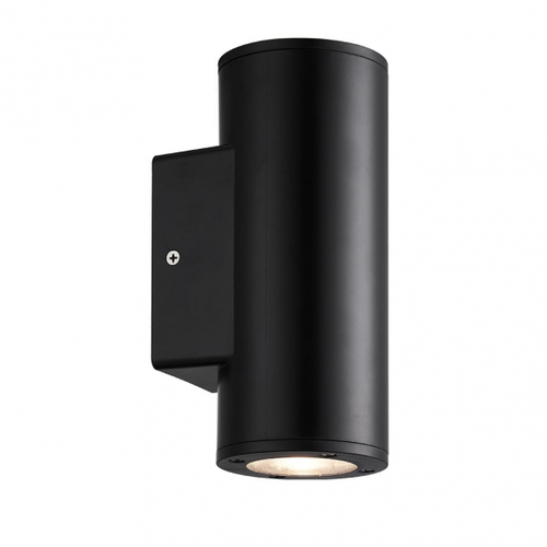 ABRILA Yopol Cilindro Negro 2xgu10 - Aplique Pared Exterior