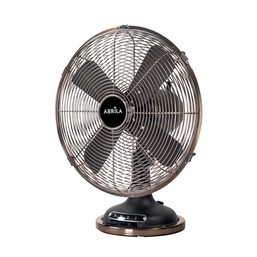 ABRILA Capitolio Negro-Cobre 37w - Ventilador de Sobremesa 4 Aspas