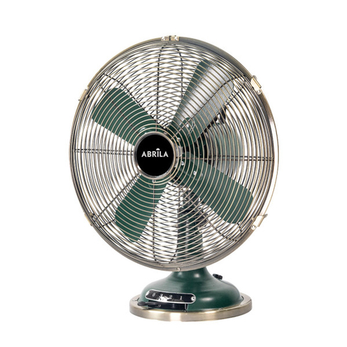 ABRILA Capitolio Oliva-Cuero 37w - Ventilador de Sobremesa 4 Aspas