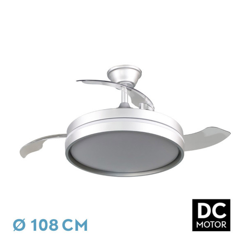 ABRILA Mandarin Plata 72w - Ventilador de Techo 3 Aspas