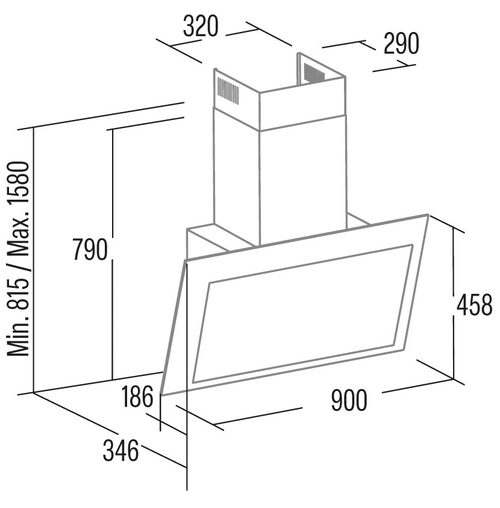 CATA THALASSA PRO 900 GBK Negro - Campana Decorativa 90CM