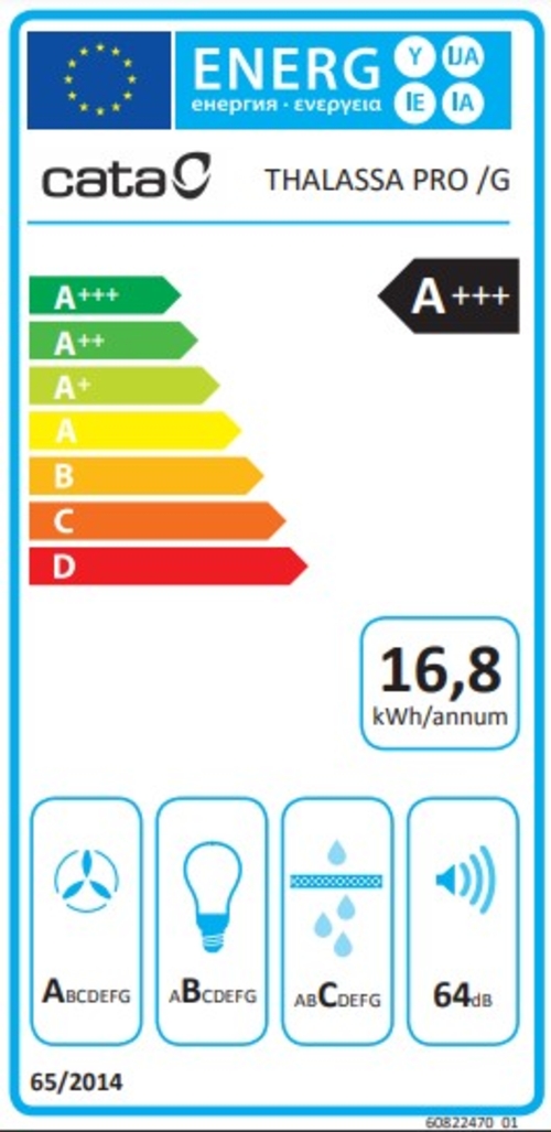 CATA THALASSA PRO 900 GBK Negro - Campana Decorativa 90CM