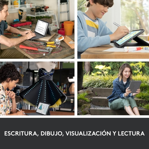 LOGITECH RUGGED FOLIO Gris - Funda Tablet Con Teclado
