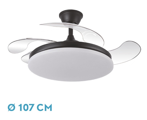 ABRILA Tridente Blanco 59W - Ventilador de Techo 4 Aspas Retráctil
