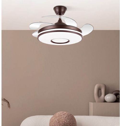 ABRILA Dani Marrón 59W - Ventilador de Techo 4 Aspas Retráctil