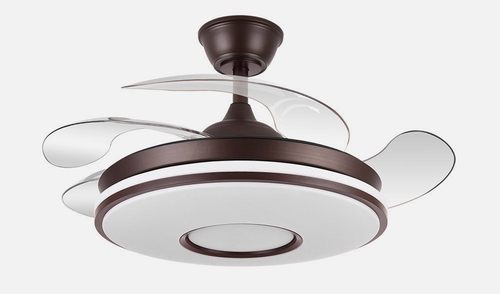 ABRILA Dani Marrón 59W - Ventilador de Techo 4 Aspas Retráctil