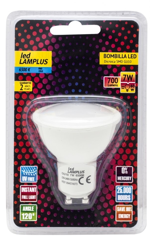 ABRILA FABRIPLUS DICROICA Blanco Cálido - Bombilla GU10 7W 700LM 3000K