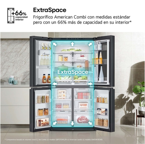 LG GMG961EVKE Acero Negro Grafito - Frigorífico Side by Side No Frost