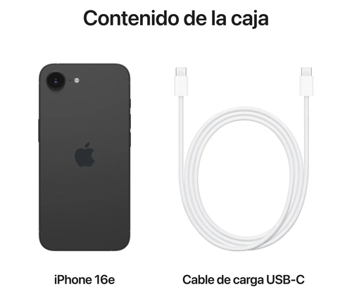 APPLE iPHONE 16E Negro 8GB 256GB - Móvil 6.1" OLED