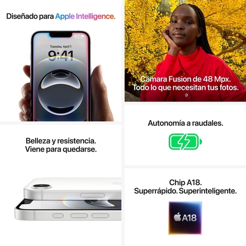 APPLE iPHONE 16E Negro 8GB 128GB - Móvil 6.1" OLED