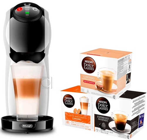 DELONGHI GENIO-S EDG226.W Blanco - Cafetera de Cápsula + 3 ESTUCHES DE CAFE