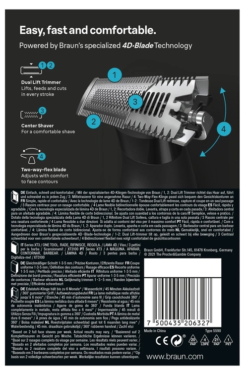 BRAUN PROSTYLER XT3100 Negro - Afeitadora Sin Cable