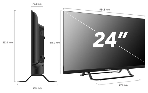 smart-tech 24HW01V Negro - TV 24" LED HD Smart TV