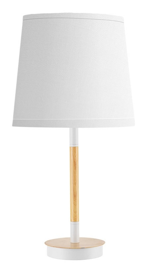 ABRILA ALONDRA Blanco-Haya/Blanco 25cm - Lámpara Sobremesa 1xe14