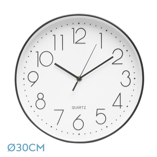 ABRILA TIEMPO Negro - Reloj de Pared 30cm