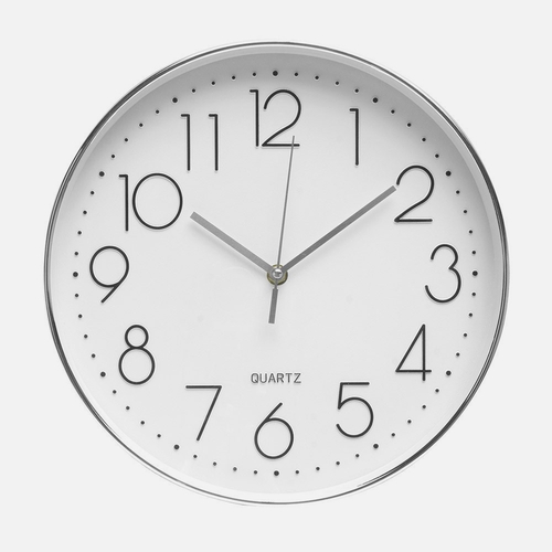 ABRILA TIEMPO Plata - Reloj de Pared 30cm