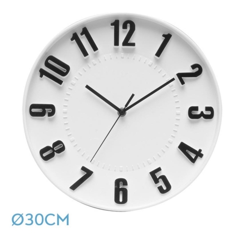 ABRILA HORA Blanco - Reloj de Pared 30cm