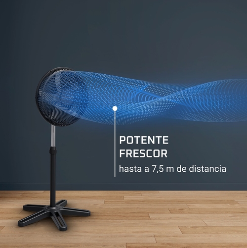 ROWENTA VU3110F3 Negro - Ventilador de Pie 5 Aspas