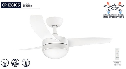 ORBEGOZO CP 128105 Blanco - Ventilador de Techo Aspas Normales 40W