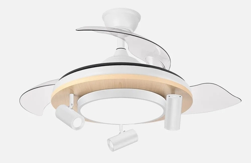 ABRILA GLADIATOR Blanco/Haya - Ventilador de Techo 3 Aspas Retráctil