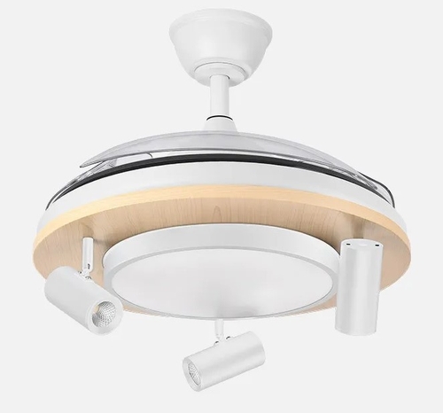 ABRILA GLADIATOR Blanco/Haya - Ventilador de Techo 3 Aspas Retráctil