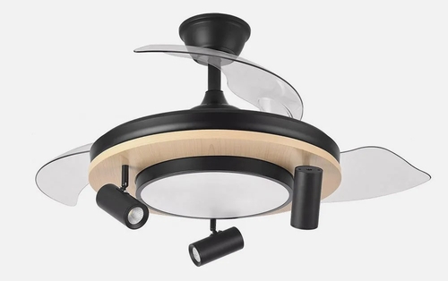 ABRILA GLADIATOR Negro/Haya - Ventilador de Techo 3 Aspas Retráctil