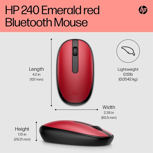 HP 240 Rojo-Negro - Ratón Inalámbrico