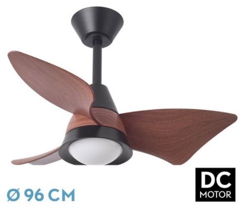 ABRILA JAGUAR Negro-Roble 30W - Ventilador de Techo 3 Aspas