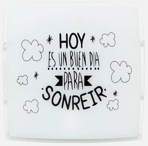 ABRILA SONRISA 30x30 Blanco - Plafón 2XE27