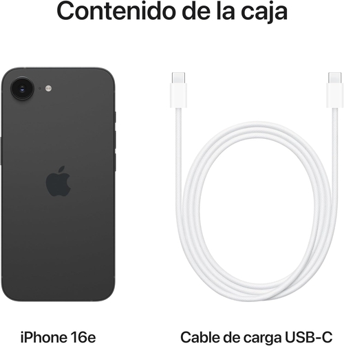 APPLE iPHONE 16E Blanco 16GB 5126GB - Móvil 6.1" OLED Negro