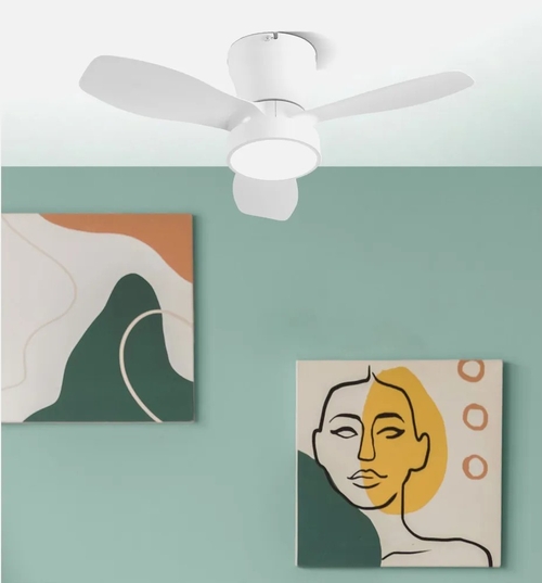 ABRILA PITON Blanco 24W - Ventilador de Techo 3 Aspas