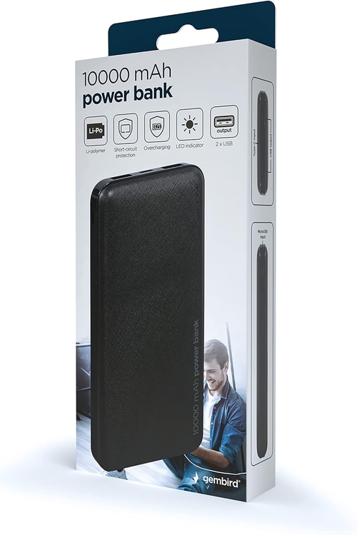 Gembird 10000MAH Negro - Powerbank 1 x micro USB