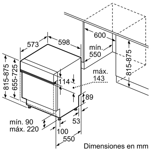 BOSCH SMI4ECS28E - Lavavajillas 60CM 14 Servicios Semi-Integrable
