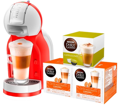 Cafetera de Cápsula 15 BARES + Regalo Cápsulas DELONGHI EDG305.WR ROJO