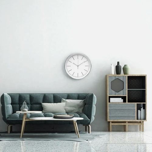 ABRILA HERA Plata - Reloj de Pared 30cm