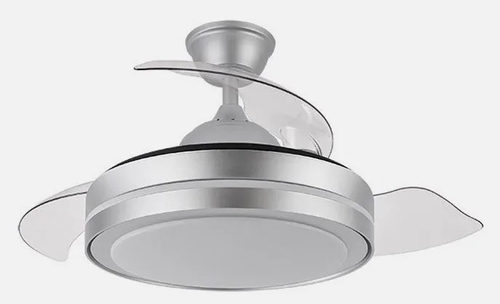 ABRILA ESPARTA PEQUE Plata - Ventilador de Techo 3 Aspas Retráctil