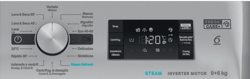WHIRLPOOL FFWDB 964489 SBV SPT INOX - Lavadora Secadora 9KG / 6KG 1400RPM