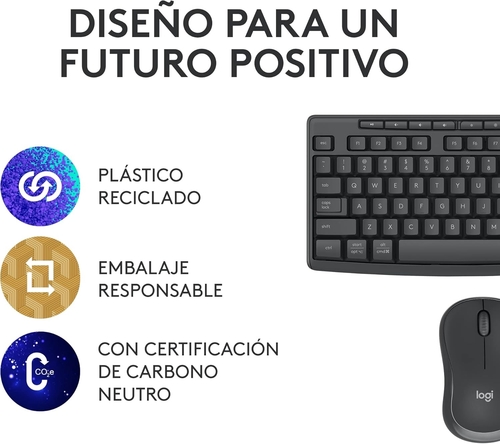 LOGITECH MK370 Negro - Teclado + Ratón