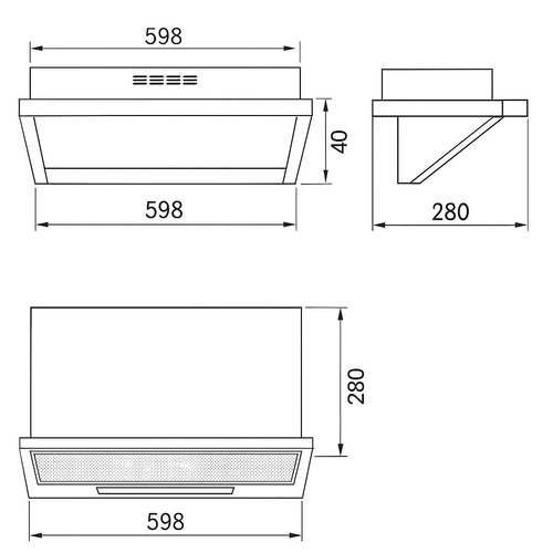 NODOR GTC L WH 600  INOX - Grupo Filtrante 60CM