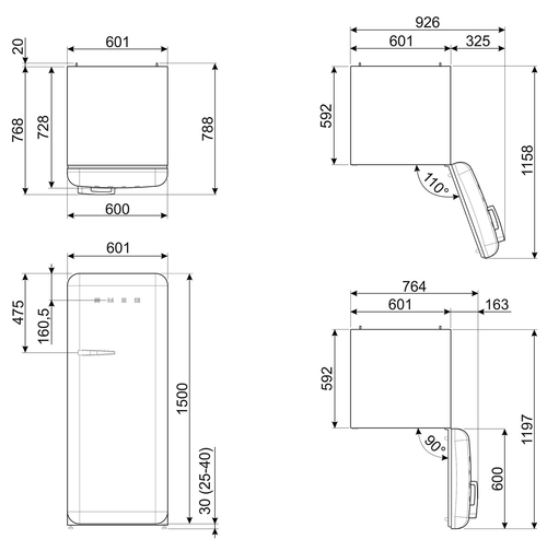 SMEG FAB28RDRU6 Marrón - Nevera Una Puerta Cíclico