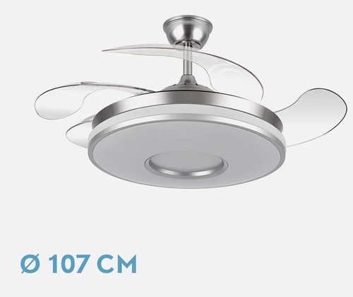 ABRILA DANI Níquel - Ventilador de Techo Aspas Retráctiles 59 W F