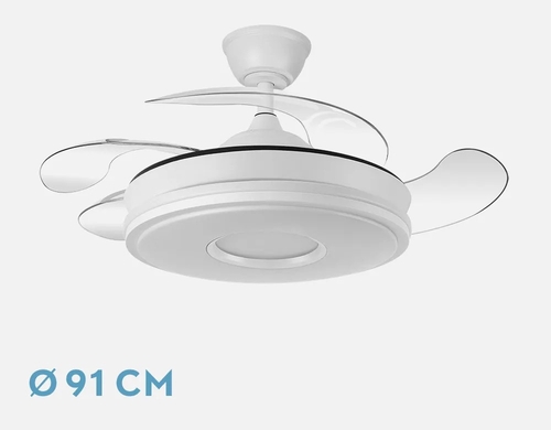 ABRILA DANI Blanco - Ventilador de Techo Aspas Retráctiles 59 W F