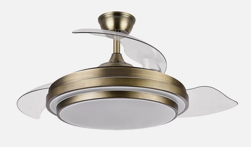 ABRILA IBE Cuero - Ventilador de Techo Aspas Retráctiles 59 W F