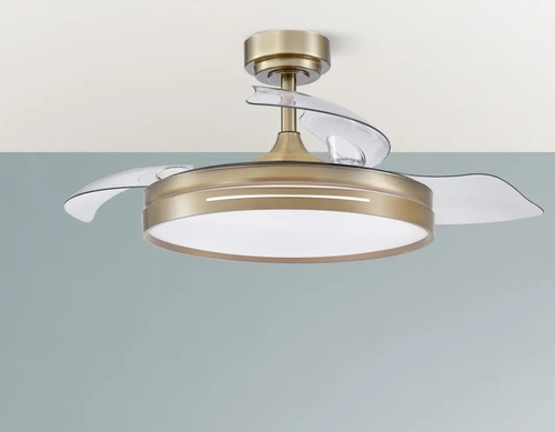 ABRILA MICENAS Cuero - Ventilador de Techo Aspas Retráctiles 72 W F