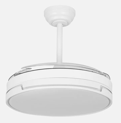 ABRILA PAPIRO Blanco 59W 107CM - Ventilador de Techo Aspas Retráctil 