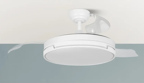 ABRILA PAPIRO Blanco 59W 107CM - Ventilador de Techo Aspas Retráctil 