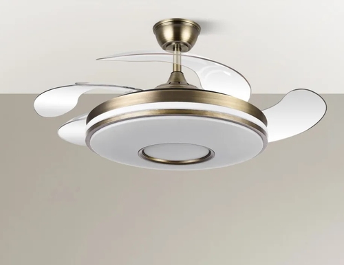 ABRILA DANI Cuero 72 W F - Ventilador de Techo Aspas Retráctiles